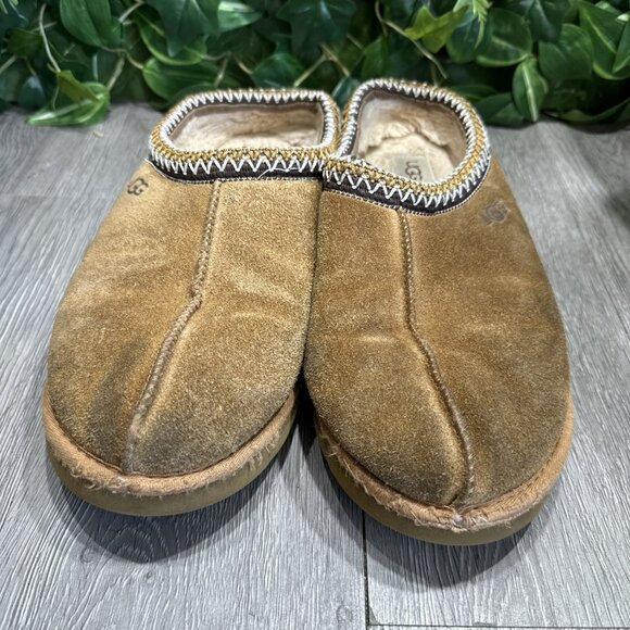 Men\'s Ugg Tasman Chestnut Light Brown Suede House Slippers Sz 11 (5950-CHE)